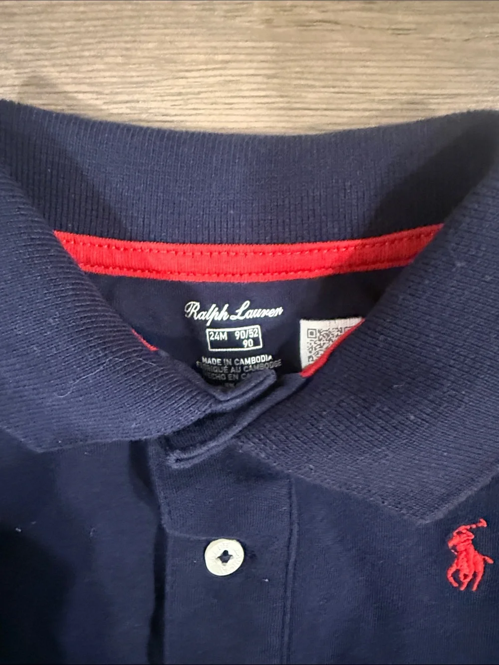 Ralph Lauren Navy One-Piece Polo with Red Pony Embroidery